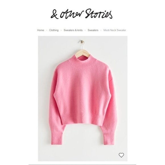 & Other Stories Sweaters - & Other Stories Pink Mock Neck Sweater XS